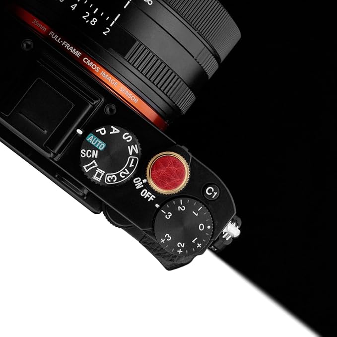 Gariz XA-SBL Series Leather Screw Type Soft Button Release Shutter for Sony Cameras (Red)