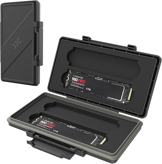 4 Slots M.2 2280 2260 2242 2240 2230 SSD Case,Water-Resistant & Anti-Shock M.2 NVMe 2280 SSD Card Holder for PC Desktop Laptop Internal Solid State Drive Protective Wallet Storage Organizer Box