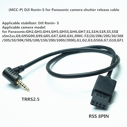 DYTDIEYINGTU MCC-P for panasonic Cable The DJI Ronin-S stabilizer Connection Cable gh4/gh5/6/7/3 s5/s5II/S5M2XS G85/G90/G95/DMC-FZ2000/1000/20/50/100 Shutter Release (MCC-P1)