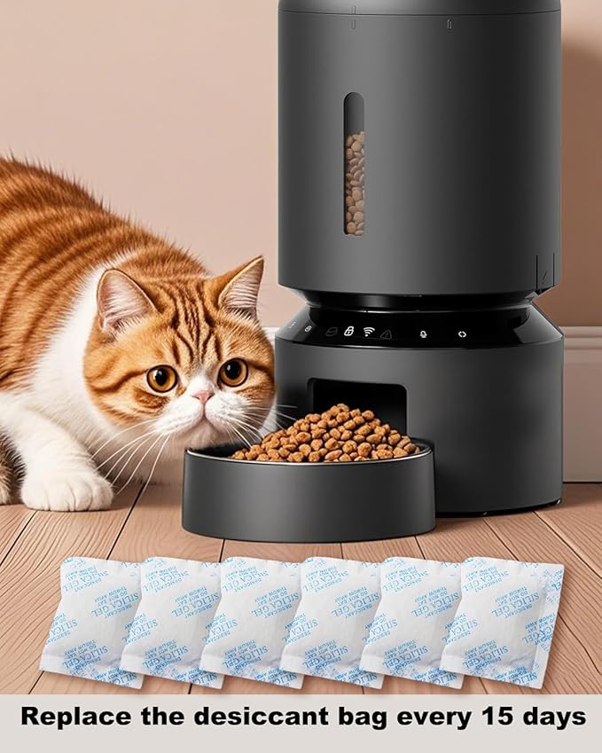 Replaced Desiccant Bags for Most Automatic Cat and Dog Feeders - 6 Packs, Desiccant Bag Replacement Compatible with Petlibro & Petkit Pet Feeders, Keeps Pet Food Fresh