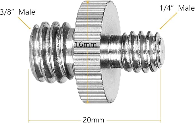 22Pack ChromLives Camera Screw Adapter 1/4 to 1/4 Screw to 3/8 Tripod Adapters Converter Brass Screws Spigot Mount Set for Camera Tripod Monopod Ballhead Flash Light,Combo Pack