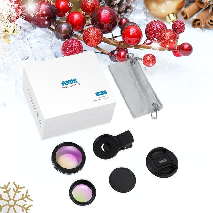 (Upgraded) Phone Camera Lens, 0.45X Super Wide Angle Lens, 15X Macro Lens, Clip-On 2 in 1 Professional for iPhone Lens Kit for TIK Tok, Vlog, Yotube, Compatible with iPhone, Samsung, Google Pixel