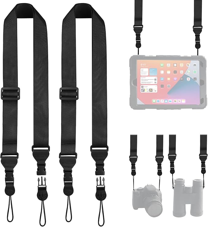 2 Pack Adjustable Shoulder Strap, Replacement Camera Neck Strap, Comfortable Nylon Neck Lanyard for iPad Strap Tablet Camera Laptop Binocular Crossbody Luggage Bag