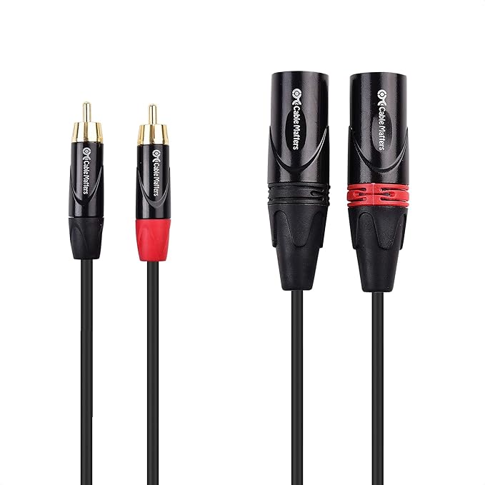 Cable Matters Dual RCA to XLR Unbalanced Interconnect Cable - 10ft, XLR to RCA Cable, Male to Male