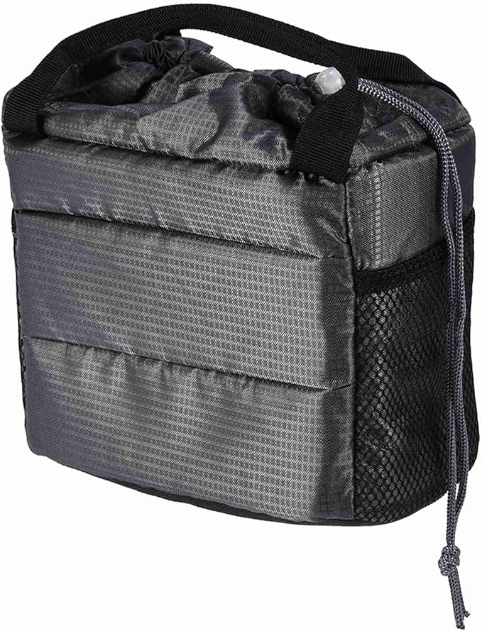 ZJchao Camera Bag, Camera Bag Insert Shockproof Padded Divider Drawstring Closure for DLSR (Grey)