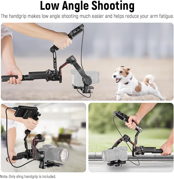 NEEWER Adjustable Sling Handle Grip Compatible with DJI Ronin RS4 RS3 Mini RS 3 Pro RS 2 RSC 2 Gimbal Stabilizer for Low Angle Shot, Max Load 13.2lb, ST49