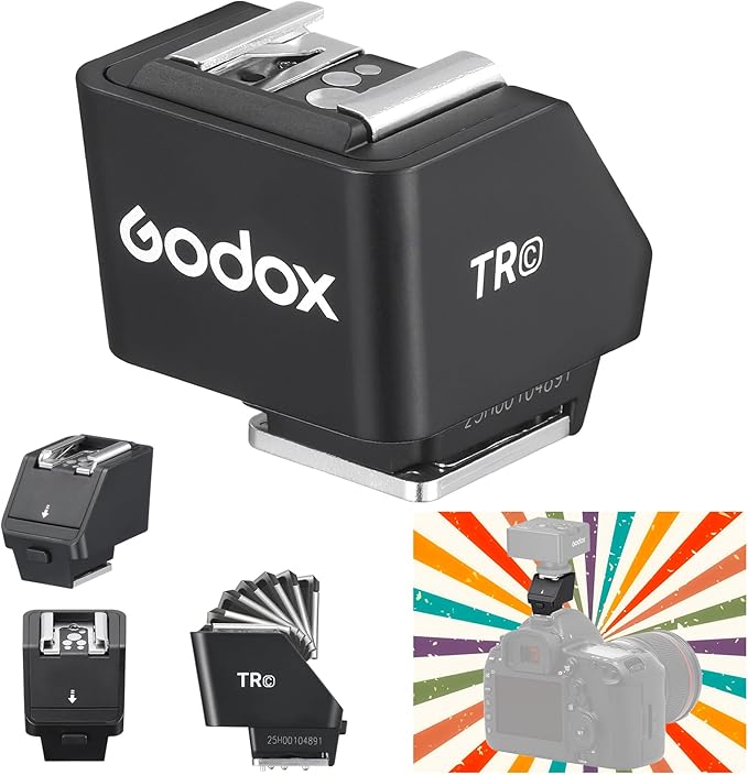 Godox TR-C TTL Hot Shoe Extender Riser for Canon, 0-90° Tilt Bracket Compatible with Godox iT30Pro iT20 iT22 IM20 IM22 IM30, Bounce Flash Adapter for Mini Speedlite Under 300g