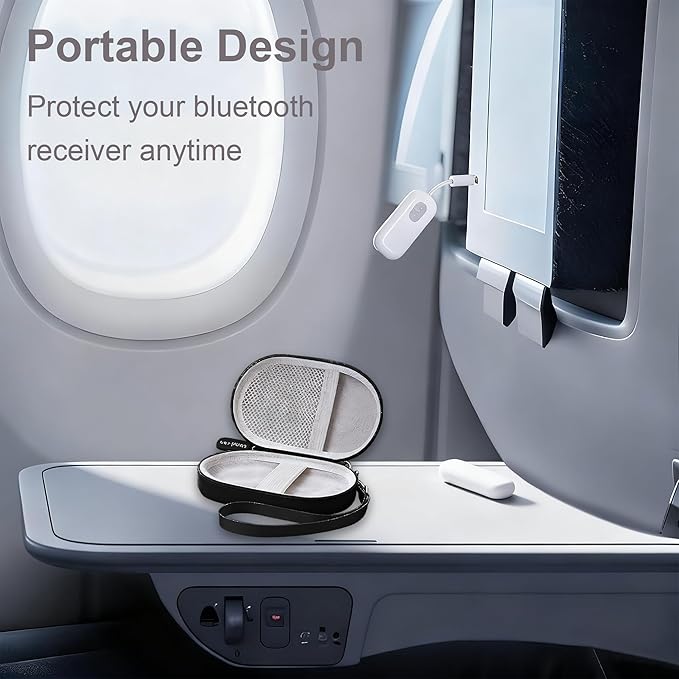 Leayjeen Bluetooth Adapter Case Compatible with AirFly SE/Pro V2/Pro/Duo, Avantree Relay/1Mii Bluetooth Wireless Transmitter Receiver,for USB Cable,Memory Cards,U Disk-Black(Case Only)