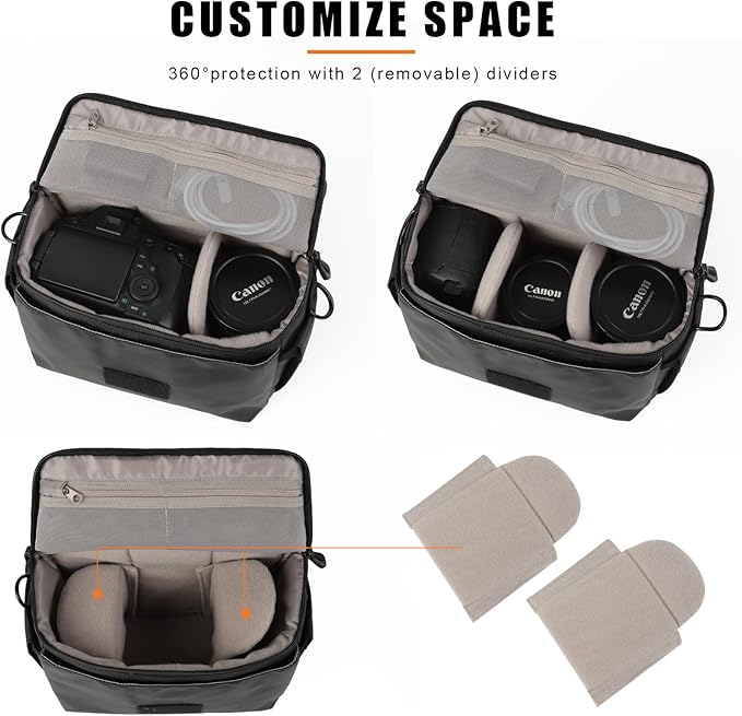 Besnfoto Camera Bag Small DSLR Camera Shoulder Bag for Photographer Waterproof Messenger Bag Crossbody Case Compatible with Canon Sony Nikon