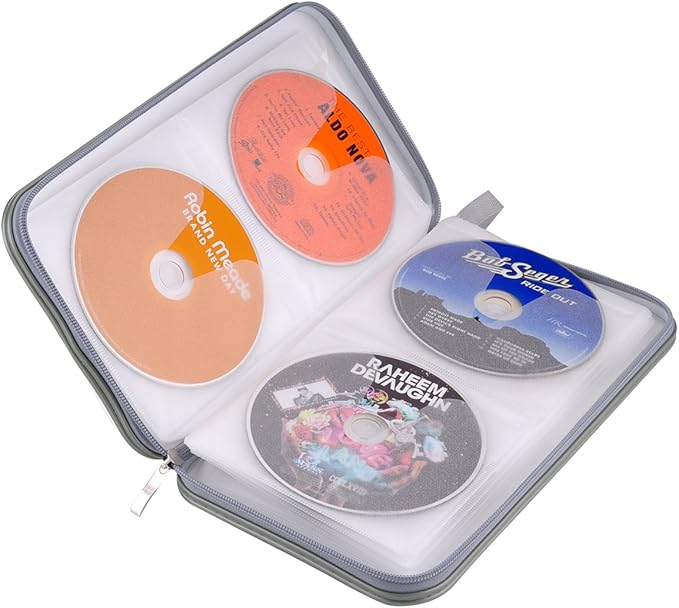 72 Capacity Heavy Duty CD DVD Blu-ray Media Case Storage Holder Organizer Wallet (White)