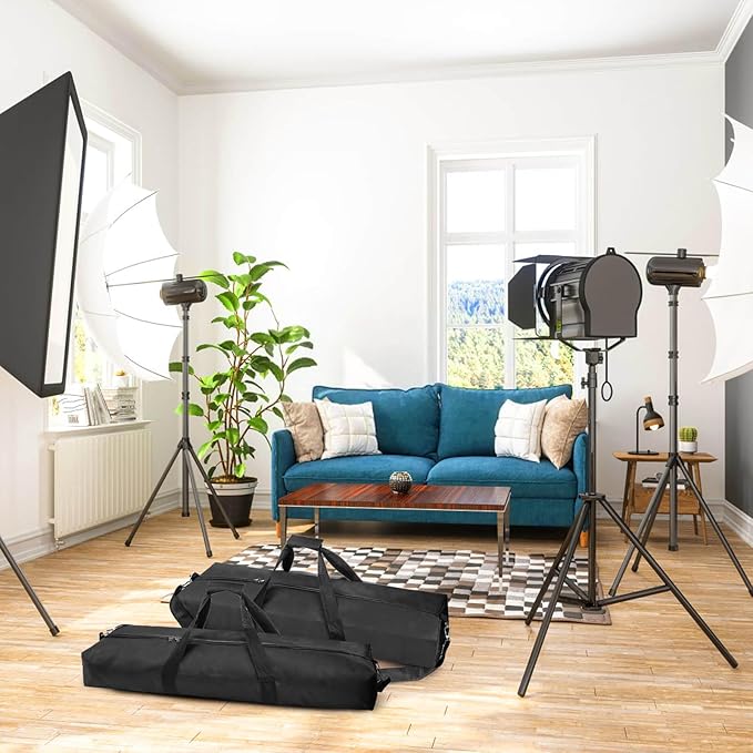 Youeon 2 Pcs 31x10x4 Inch Tripod Carrying Bag, Water Resistant Long Carry Case with Padded Adjustable Strap & Durable Handles, Versatile Stand Bag for Speaker, Mic, Tripod, Light, Tent