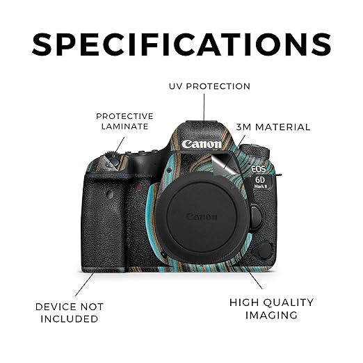 Glossy Glitter Camera Skin Compatible with Canon EOS 6D Mark II Camera (2017) - Blue Canyon - Premium 3M Vinyl Protective Wrap Decal Cover - Easy to Apply | Crafted in The USA by MightySkins