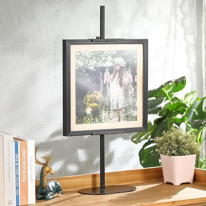 Adjustable Easel Stand, Tabletop Easel Stand for Picture Frames up to 28", Black Metal Picture Stand for Art Signs Photos, Framed Artwork Display Easel Stands for Home Events