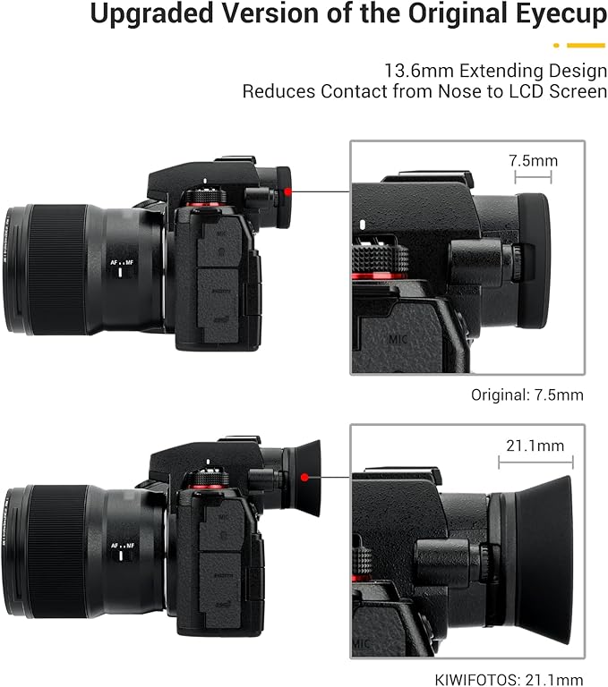 LUMIX S5II S5IIX Eyecup Eyepiece，Soft Silicon Extended Camera Eye Cup Viewfinder Special Designed for Panasonic LUMIX S5II S5IIX S5 II S5 IIX S5M2 S5M2X Mirrorless Camera（Upgrade Version）