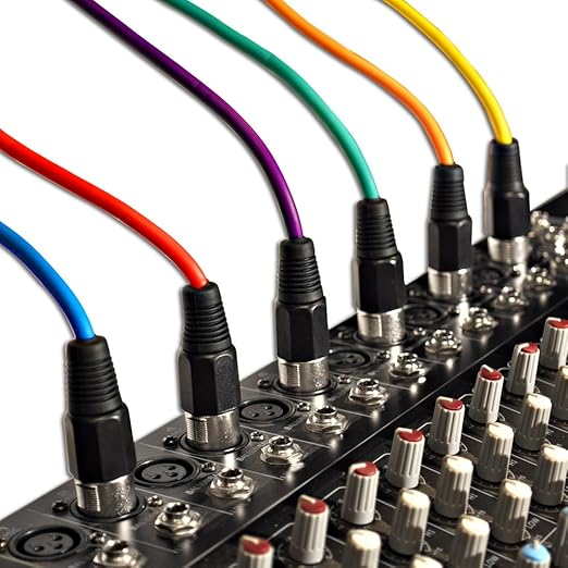 Seismic Audio - SAXLX-25-6 Pack of 25' Multiple Color XLR Male to XLR Female Microphone Cables - Balanced - 25 Foot Patch Cords