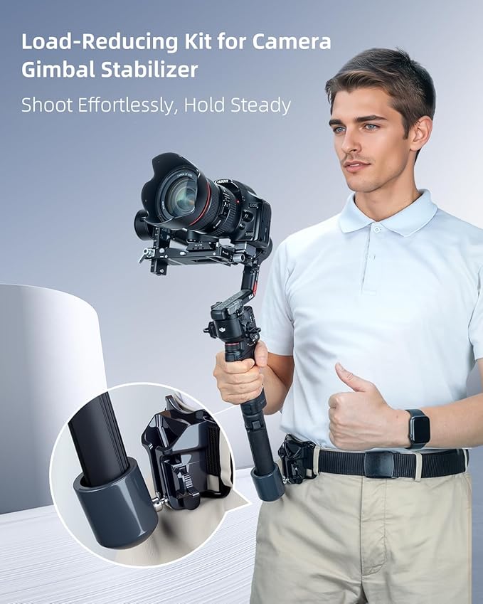 Handheld Gimbal Stabilizer Accessories Load Reduce Kit with Gimbal Support and Waist Belt for Easier and Longer Holding. Compatible with DJI Ronin Osmo Series/hohem/FeiyuTech/Zhiyun/Insta 360