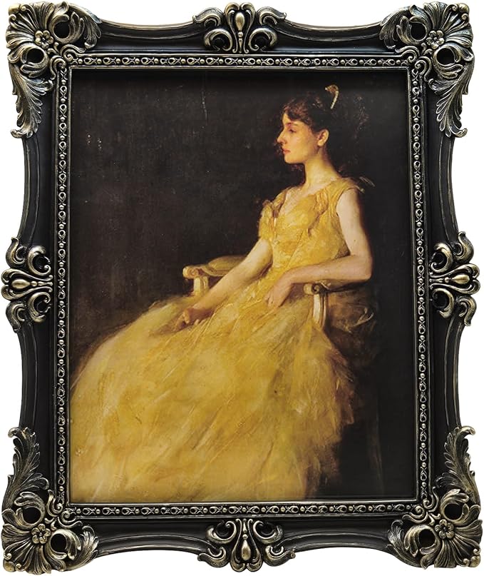 CISOO 8x10 Vintage Picture Frame Antique Ornate Black and Gold Photo Frame, for Table Top and Wall Display, Decorative Floral Design Retro Home Decor, Photo Gallery Art