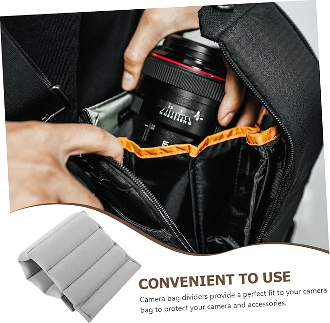 HOMSFOU 4 Pcs Camera Bag Divider Baggies Dividers Camera Insert for Backpack Bag Divider Organizer Insert Camera
