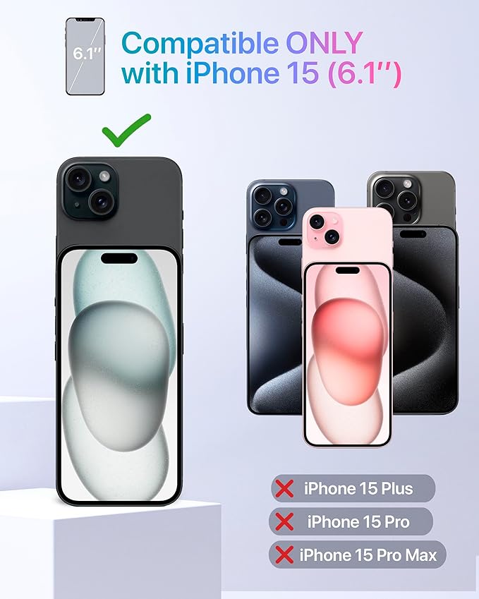 TORU for iPhone 15 Wallet Case with Card Holder, Hidden ID Credit Card Slot Flip Kickstand, Slim Fit Shockproof Heavy Duty Phone Cover with Strap - Floral Pattern Flowers
