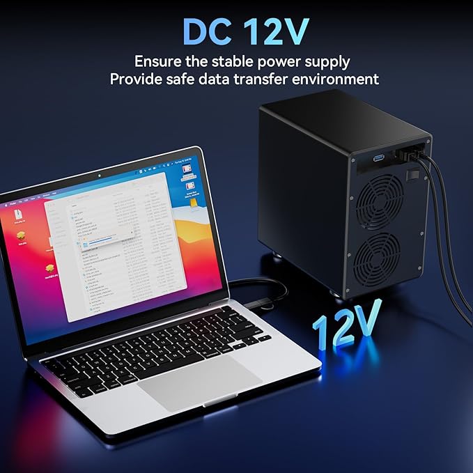 CENMATE 6 Bay Hard Drive Enclosure with Cooling Fan for 2.5“/3.5" SATA HDD/SSD with USB A/C 3.0, Support Hot Swappable, Daisy Chain Expansion, Tool-Free HDD Enclosure, DAS(NO RAID/NAS)