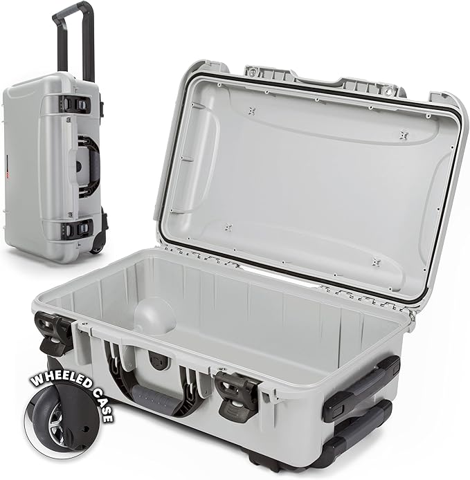 NANUK 935 Hard Case – Waterproof Equipment Case with Wheels, 22” x 14” x 9” – Dustproof and Impact Resistant, Airline Carry-On Approved – Silver