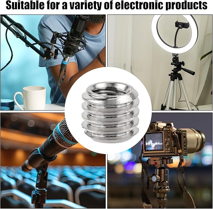 5pcs 1/4 Inch to 3/8 Inch Screw Adapter Tripod, Microphone Stand Adapter Tripod Thread Adapter Mic Stand Adapter Camera Mount Adapter for Camera Equipment