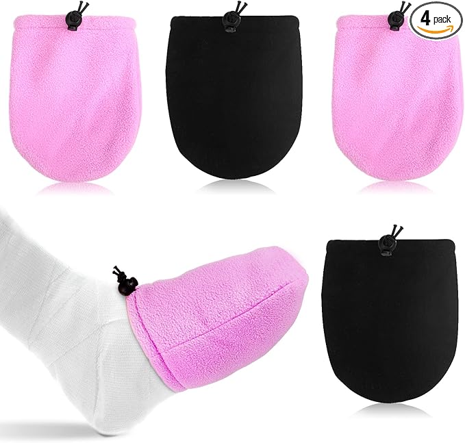 Cast Toe Socks for Women Men 4 Pack Cast Toe Cover Nonslip Protector to Keep Warm, Fits Ankle, Leg and Foot(Purple, Black)