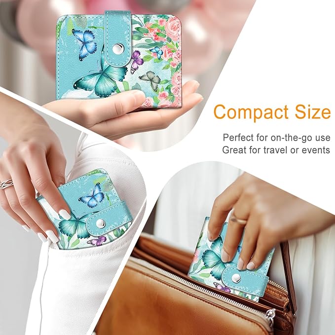 Lebrocoli Butterfly Small Photos Album for 2x3 Inch Films, 56 Pockets Mini Cute Albums Book for Polaroid Fujifilm Instax Mini Instant Camera Printer, Kpop Photocard Pictures Binders Holders Storage