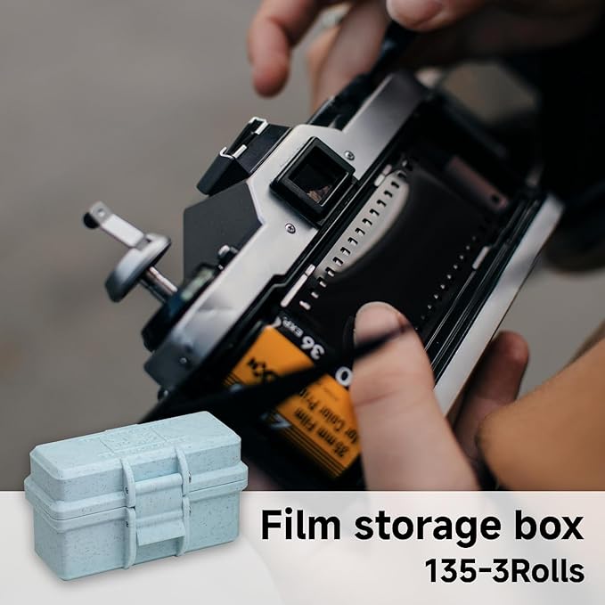 Film Box/135 Film Case -for 3 Rolls of 35mm Films ，to Sort & Enjoy & Safeguard Film, 3D Printing Technology。 (Gray)