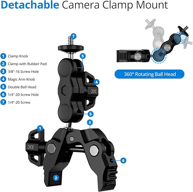 65CM/25.59" Camera Tripod Umbrella with Super Clamp, 360° Adjustable Camera Rain Cover Sun Shade Weather Guard Umbrella for Canon Nikon Sony Fujifilm Xbotgo Cameras Outdoor Photographing Filming
