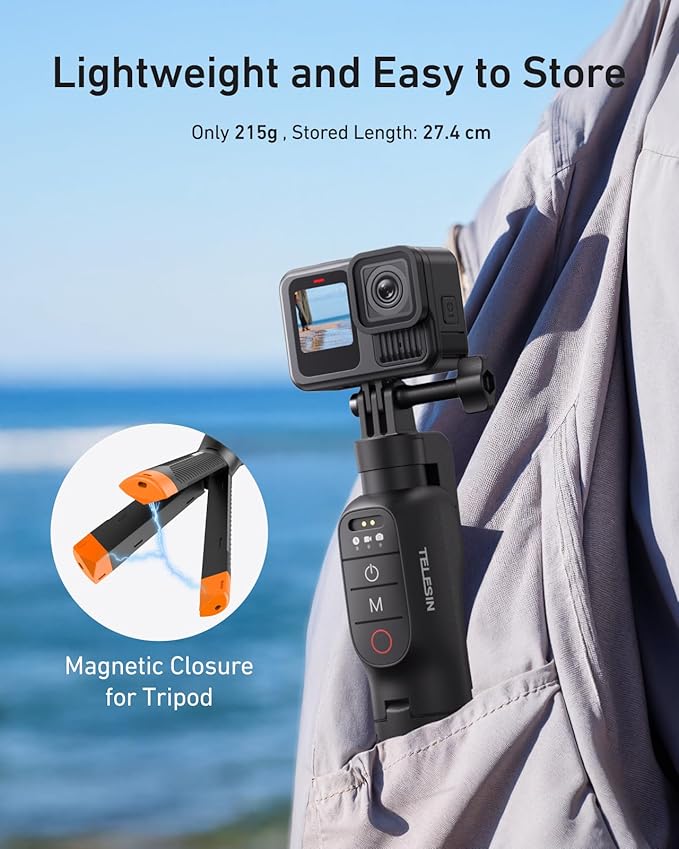 TELESIN Bluetooth Floating Selfie Stick Tripod for GoPro Hero 13/12/11/10/9, Waterproof Extendable Pole 3-in-1 Hand Grip Tripod with Signal Booster, 15M Diving Stick for Surfing, Snorkeling, Vlogging