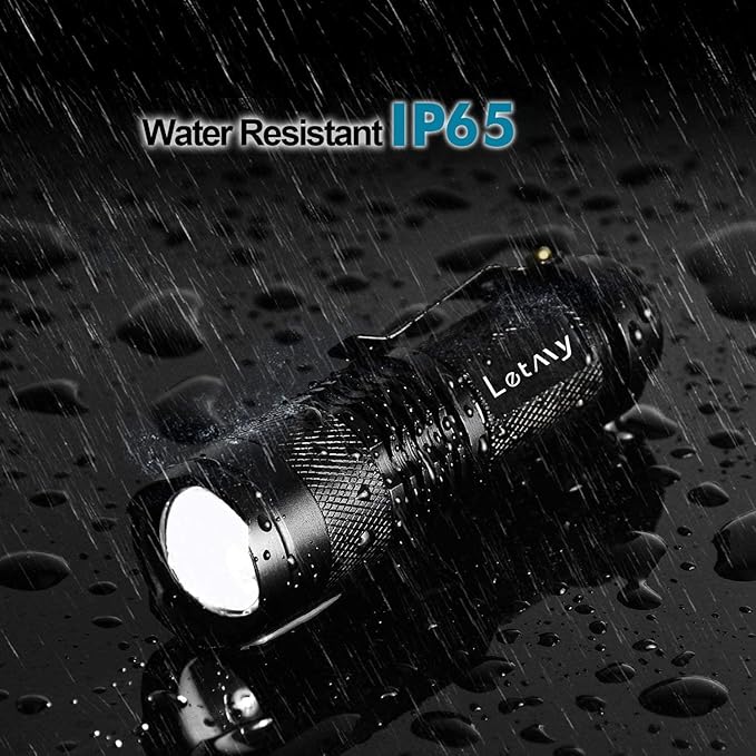 LETMY Tactical Flashlight, Super Bright LED Mini Flashlights with Belt Clip, Zoomable, 3 Modes, Waterproof - Best EDC Flashlight for Gift, Hiking, Camping, Hurricane & Power Outage (2 Pack)