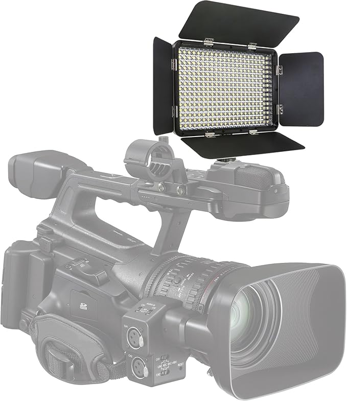 Vidpro LED-330 Photo and Video Light Kit - On Camera Panel LED Light - Adjustable and Dimmable Light Fits Cameras Video Camcorders and DLSR w/Hot Shoe Includes Rechargeable Battery Diffuser and More