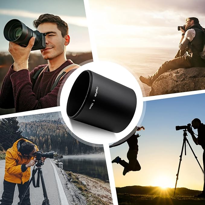 77mmx78mmm Screw in Metal Lens Hood for Mirror Tele Reflex Camera Lens with 77mm Filter Thread Absorb Unnecessary Ambient Light