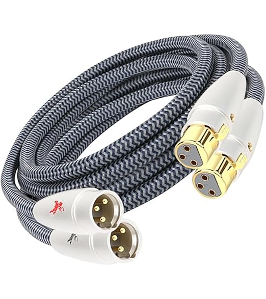 Balanced XLR Cables, 3-Pin Balanced XLR Microphone Cable Male to Female Mic Cable, 24k Gold Plated Connector and Solid Copper Shell 4.9ft/1.5M