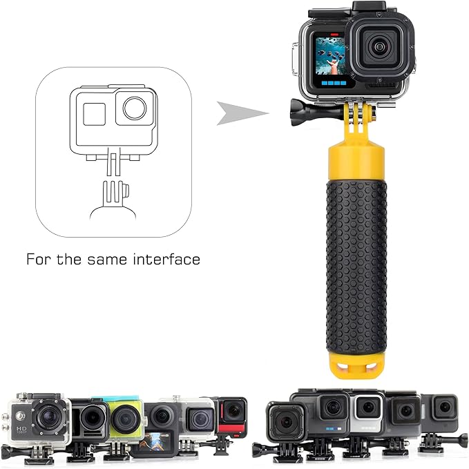 GEPULY Floating Hand Grip with Mini Tripod Stand Waterproof Stick Pole for Insta 360 GoPro Hero 13 12 11 10 9, AKASO DJI Action 6 Handle Mount Accessories for Action Camera Underwater Monopod