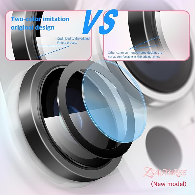 Military Grade 9H+ Glass Lens Protector for iPhone 15 Pro Max/15 Pro,1:1 Invisible Fit,Ultra Clarity with 99.9% Light Transmission,Impact & Scratch Resistance,Smudge-Free (Titanium Black)