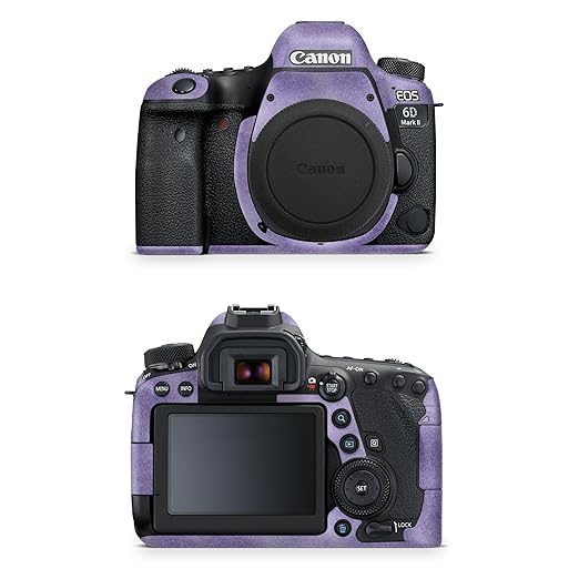 Glossy Glitter Camera Skin Compatible with Canon EOS 6D Mark II Camera (2017) - Purple Airbrush - Premium 3M Vinyl Protective Wrap Decal Cover - Easy to Apply | Crafted in The USA by MightySkins