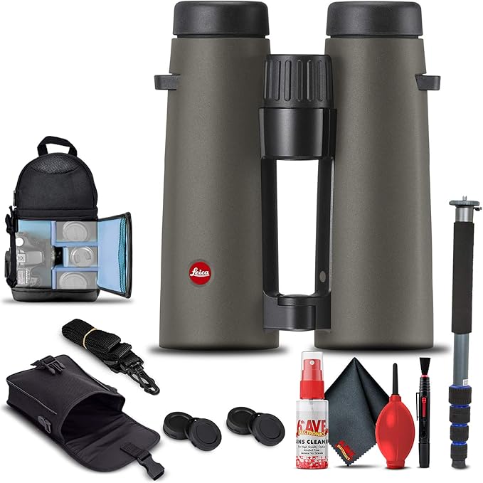 Leica 8x42 Noctivid Binoculars (Olive Green) (40386) + Backpack + Full Size Monopod + Cleaning Set + 2 x Cap Keeper + Neck Strap