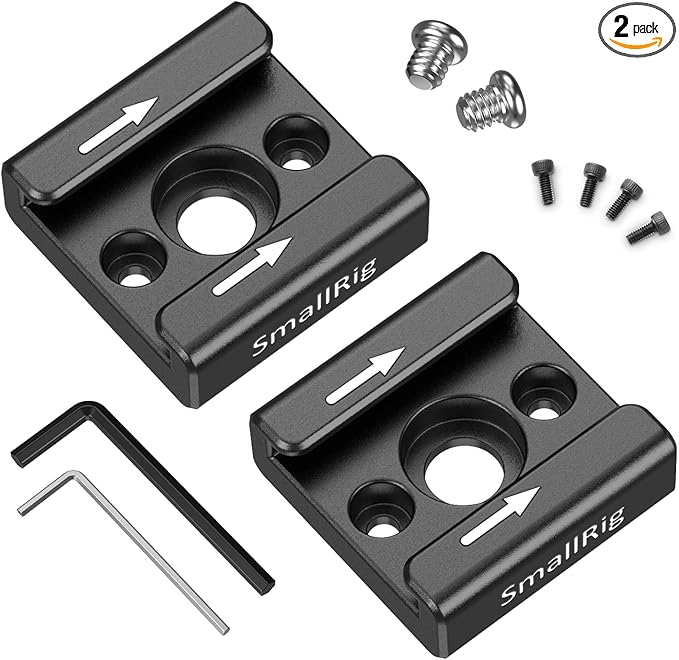 SmallRig Cold Shoe Mount (2pcs Pack) with 1/4"-20 Thread for Camera Cage Flash LED Monitor Microphone - 2060