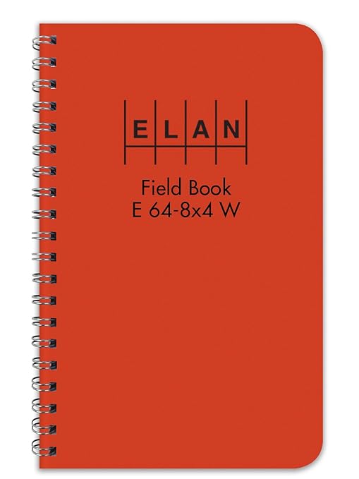 Elan Publishing Company E64-8x4W Wire-O Field Surveying Book 4 ⅞ x 7 ¼ Bright Orange Stiff Cover (Pack of 24) - E64-8x4W Org-24