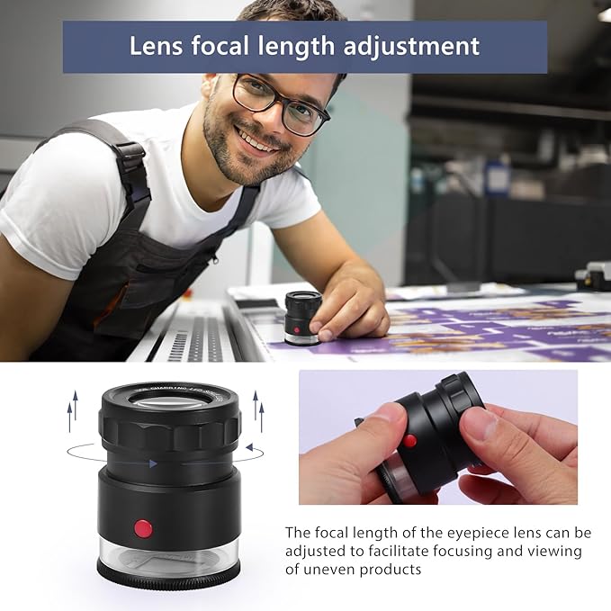 Amoper 30X Loupe Magnifier, USB Rechargeable 8 Lights Portable Eye Loupe Sewing Magnifying Glass for Watches, Jewelry, Coins, Currency, Stamps