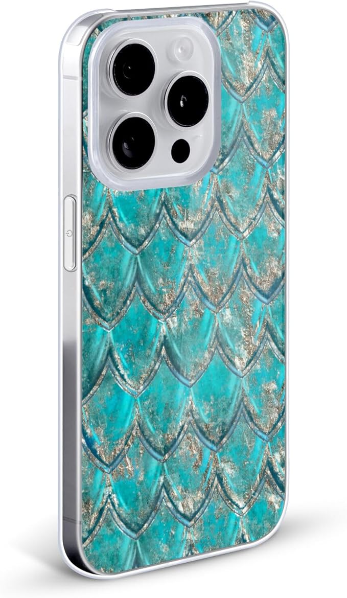 Head Case Designs Officially Licensed LebensArt Teal Silver Mermaid Patterns 2 Hard Back Case Compatible with Apple iPhone 15 Pro Max