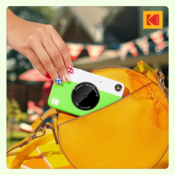 KODAK Printomatic Full-Color Instant Print Digital Camera - Colorful Photos On Zink 2x3" Sticky-Back Photo Paper - 5MP, Portable, Creative Fun Gift for Birthday, Christmas, Holiday - Green