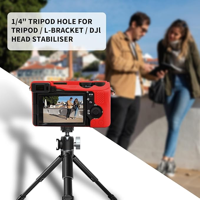 Easy Hood Camera Case for Sony Alpha 6700, Soft Silicone Protective Cover a6700 DSLR Camera Anti-Scratch Slim Fit Body Skin Protector Housing Sleeve for Sony A6700 Mirrorless Camera Red