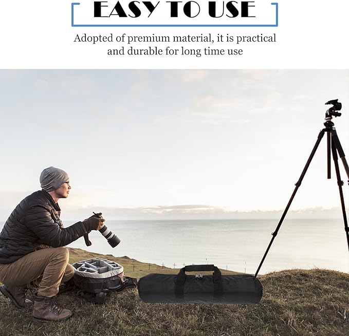 Padded Tripod Carrying Bag with Shoulder Strap, Heavy Duty Light Stand and Mic Stand Case, Thickened Waterproof 55cm X 13cm for Photographers and Travel Storage