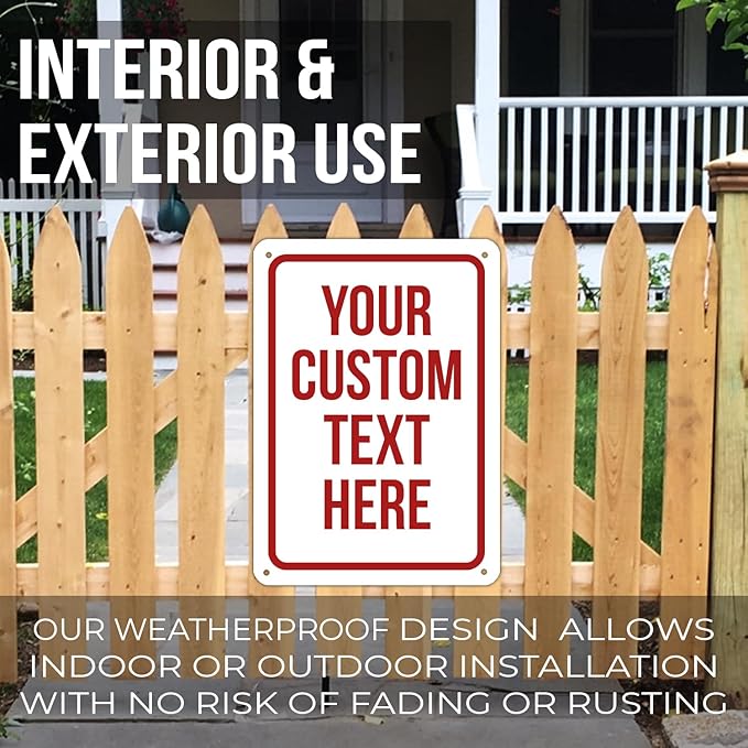 Custom Sign, Personalized Signs for Office, Business, Workplace, Warehouse, Airbnb, Warning Label, Delivery Red Border Signs, 18 x 24 Inches, Rust Free PVC, Waterproof, Hazard Information, Made in USA (Multi-color, 18x 24")