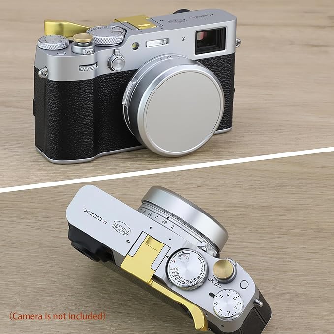 Haoge Cap-X54W Metal Lens Cap for Fujifilm X100VI Fuji X100V Camera Silver Compatible with Haoge LH-X54W Lens Hood