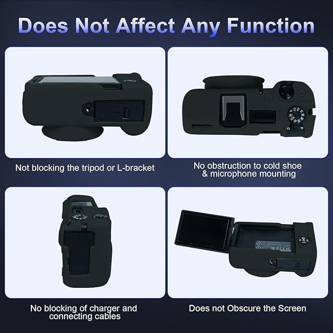 EASY HOOD V1 Case, Silicone Camera Cover with Removable Lens Cover, Soft Protector Lightweight Carrying Body Skin for Canon PowerShot V1 Digital Camera - Black