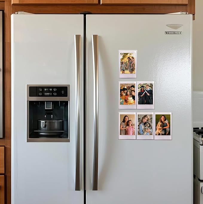 AG-UNICORN Magnetic 2x3 Picture Frames for Fujifilm Instax Mini Film, Cute Clear Acrylic Tiny Small 2 by 3 Inch Collage Photo Display Bulk Set for Refrigerator (For 6 pictures, Clear, 2X3)